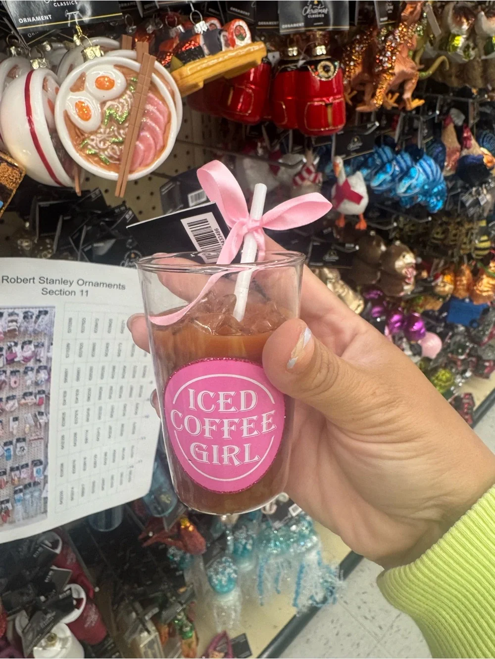 Iced Coffee Girl Pink Ornament